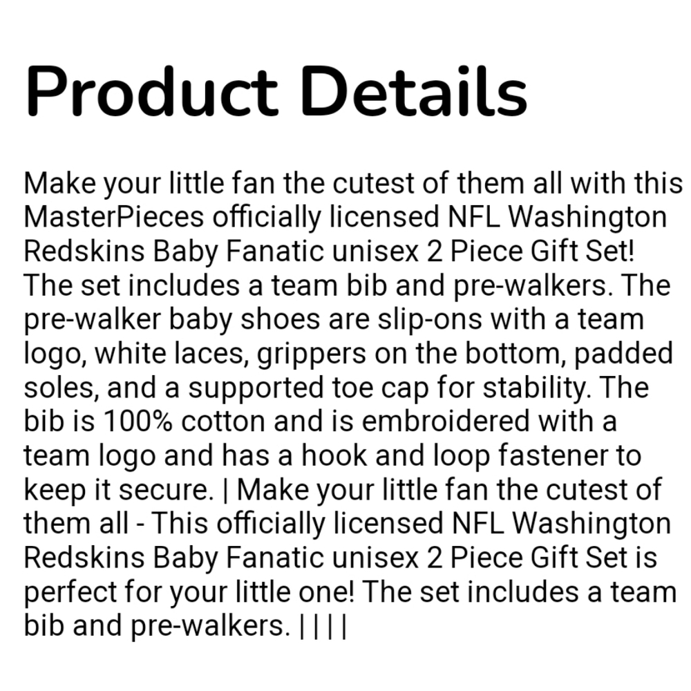 NFL Redskin Bib & Prewalker Set - Picture 4 of 6